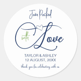 Jam Packed Jam Jar Wedding Label Runder Aufkleber