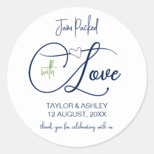 Jam Packed Jam Jar Wedding Label Runder Aufkleber