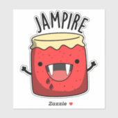 Jam-pire Funny Vampire Jam Pun Aufkleber (Blatt)