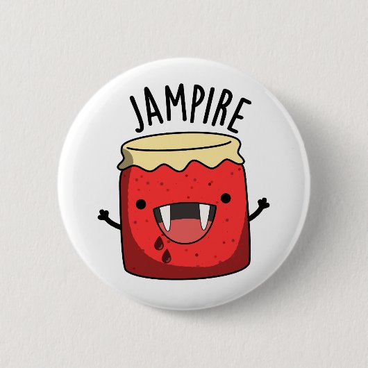 Jam-pire Funny Vampire Jam Pun Button (Vorderseite)