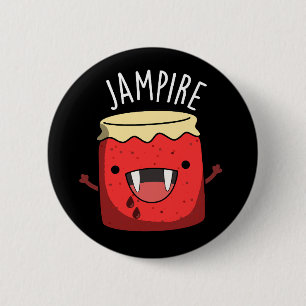 Jam-pire Funny Vampire Jam Pun Dark BG Button