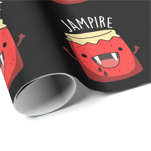 Jam-pire Funny Vampire Jam Pun Dark BG Geschenkpapier (Rolleneckpunkt)