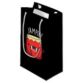 Jam-pire Funny Vampire Jam Pun Dark BG Kleine Geschenktüte (Vorderseite Schrägansicht)