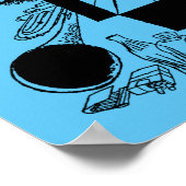 Jam Session Vintage-Illustration Poster (Ecke)