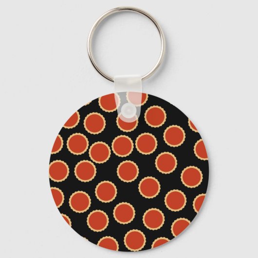 Jam Tart Pattern. Erdbeere Rot. Pies. Schlüsselanhänger (Vorderseite)