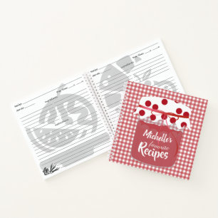 Jam und Gingham Personalisierte Rezepte Notizblock