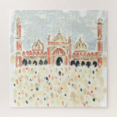 Jama Masjid Moschee India Watercolor Jigsaw Puzzle (Vertikal)