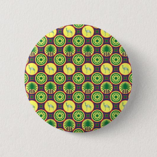 Jamahiri ® Libya | Africa Pattern  Button (Vorderseite)