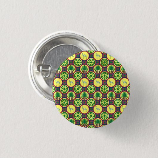 Jamahiri ® Libya | Africa Pattern Button (Vorne & Hinten)