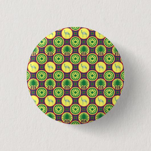 Jamahiri ® Libya | Africa Pattern Button (Vorderseite)