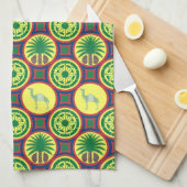 Jamahiri ® Libya | Africa Pattern Geschirrtuch (Viertel Falte)