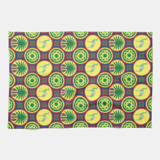 Jamahiri ® Libya | Africa Pattern Geschirrtuch (Horizontal)