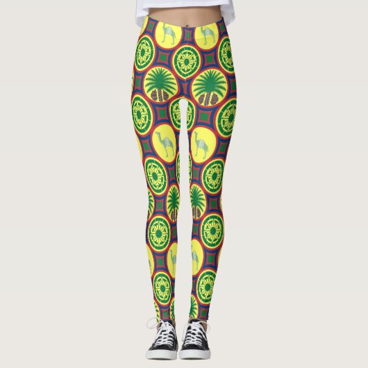 Jamahiri ® Libya | Africa Pattern  Leggings (Vorderseite)