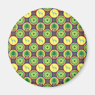Jamahiri ® Libya Africa Pattern Magnet
