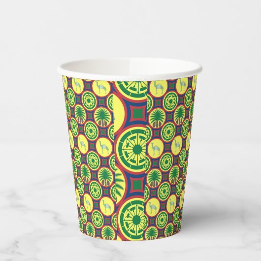 Jamahiri ® Libya | Africa Pattern  Pappbecher (Links)