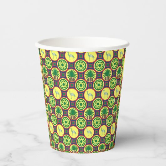 Jamahiri ® Libya | Africa Pattern  Pappbecher (Vorderseite)