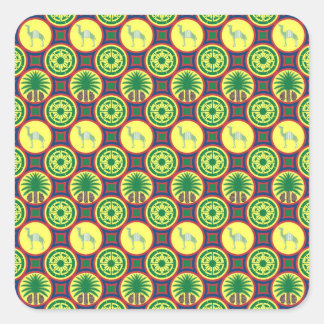 Jamahiri ® Libya | Africa Pattern Quadratischer Aufkleber