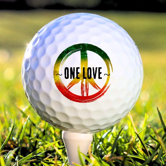 Jamaica 1 Liebe Rasta Color Peace Symbol Jamaica Golfball