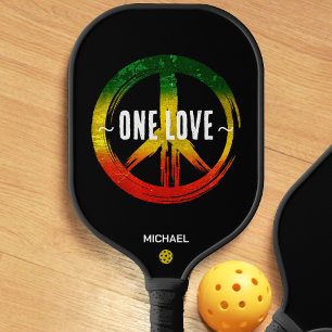 Jamaica 1 Liebe Rasta Color Peace Symbol Jamaica Pickleball Schläger