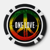 Jamaica 1 Liebe Rasta Color Peace Symbol Jamaica Pokerchips (Rückseite)