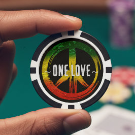 Jamaica 1 Liebe Rasta Color Peace Symbol Jamaica Pokerchips