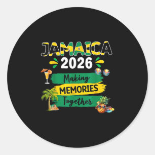 Jamaica 2026 Urlaubsreise passende Familiensquad G Runder Aufkleber