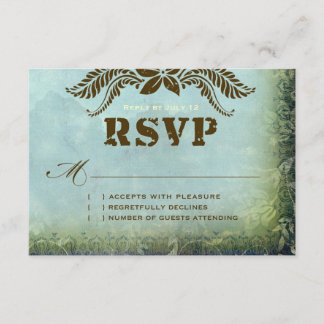 JAMAICA 2 RSVP Vintage Blau Grün Leinen Papier Karte
