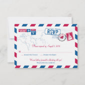 JAMAICA Air Mail Wedding RSVP Karte (Vorderseite)