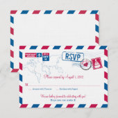 JAMAICA Air Mail Wedding RSVP Karte (Vorne/Hinten)