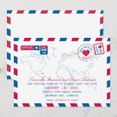 Jamaica AirMail Wedding Save the Date Einladung (Vorne/Hinten)