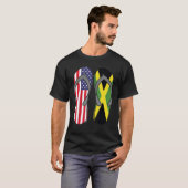 Jamaica American Flag Sandals USA Jamaica Root Pr T-Shirt (Vorne ganz)