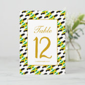 JAMAICA Banquet Celebration Wedding Table Number Dankeskarte (Stehend Vorderseite)