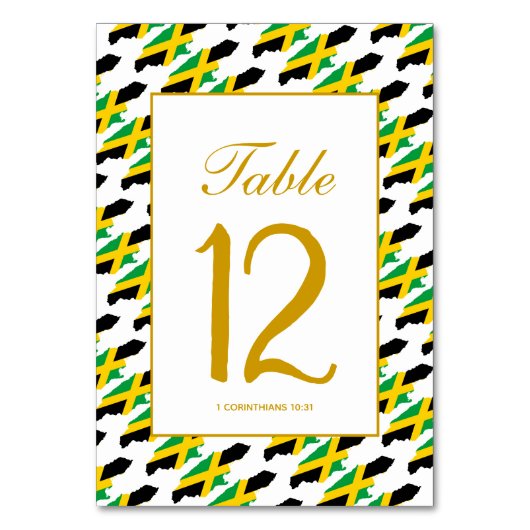 JAMAICA Banquet Celebration Wedding Tischnummer (Vorderseite)