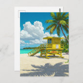Jamaica Beach Lifeguard Shack Postkarte (Vorne/Hinten)