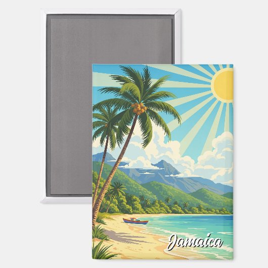 Jamaica Beach Magnet (Vorderseite/Rückseite)