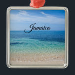 Jamaica Beach Ornament Aus Metall<br><div class="desc">Beautiful ocean tide rolling into a beach in Jamaica on the Caribbean Sea</div>