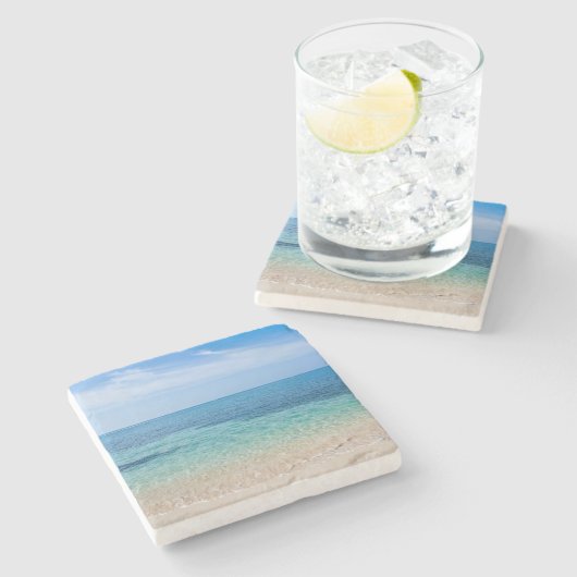 Jamaica Beach Steinuntersetzer (Seitenansicht)