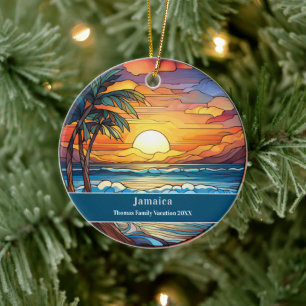 Jamaica Beach Vacation Keramik Ornament