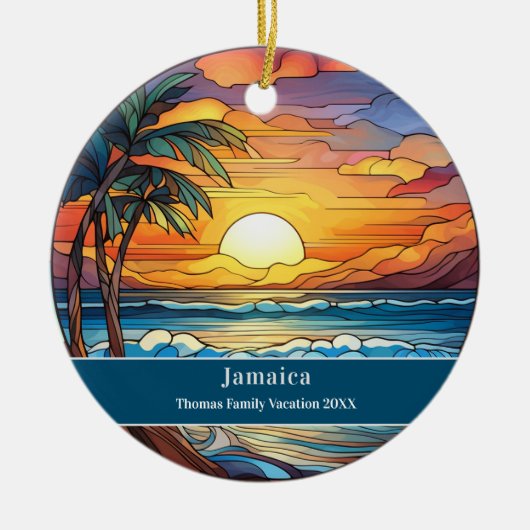 Jamaica Beach Vacation Keramik Ornament (Vorne)