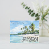Jamaica Beach Wedding Save the Date Ankündigungspostkarte (Stehend Vorderseite)