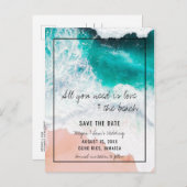Jamaica Beach Wedding Save the Date Ankündigungspostkarte (Vorne/Hinten)