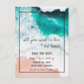 Jamaica Beach Wedding Save the Date Ankündigungspostkarte (Vorderseite)