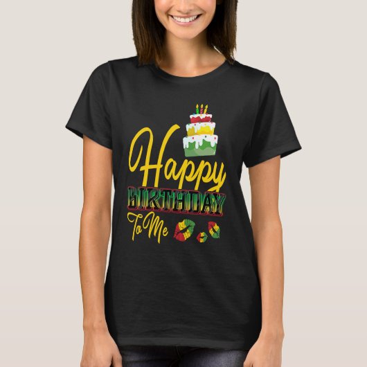Jamaica Birthday Cake Happy Birthday to Me 2 T-Shirt (Vorderseite)