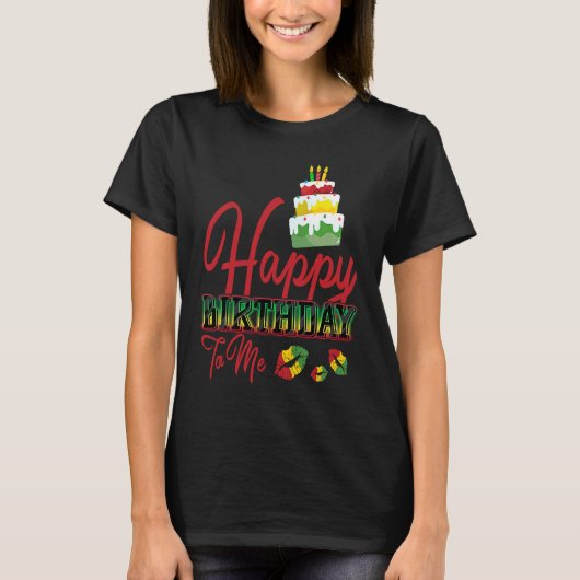 Jamaica Birthday Cake Happy Birthday to Me T-Shirt (Vorderseite)