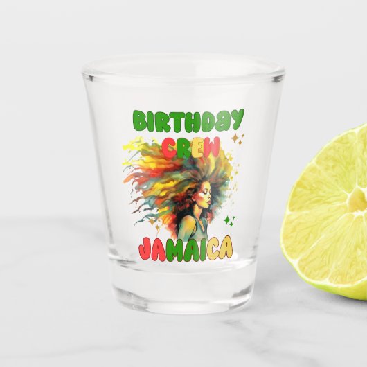Jamaica Birthday Girl Matching Crew Travel Group Schnapsglas (Vorderseite)