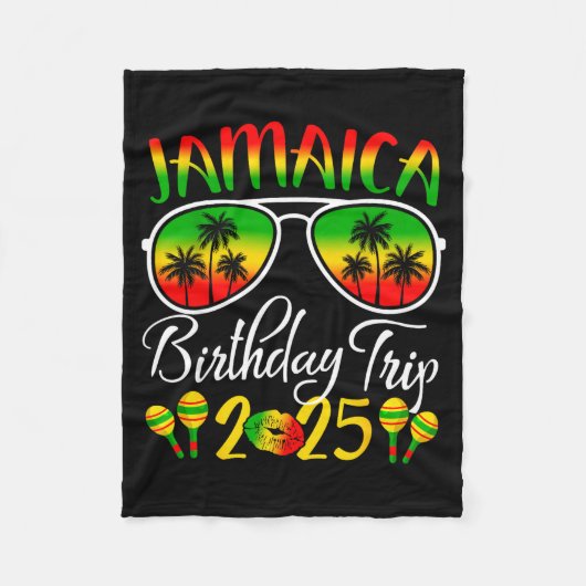 Jamaica Birthday Trip 2025 Funny Family Matching  Fleecedecke (Vorderseite)