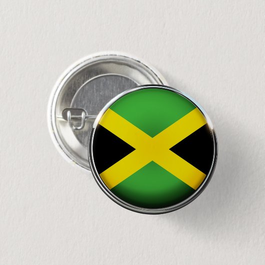 JAMAICA BLACK YELLOW GREEN FLAG BUTTON (Vorne & Hinten)
