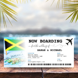 Jamaica Boarding Pass Hochzeit in Urlaubsort Einladung