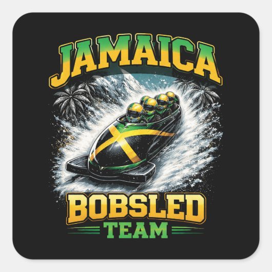 Jamaica Bobsled Team Quadratischer Aufkleber (Vorderseite)