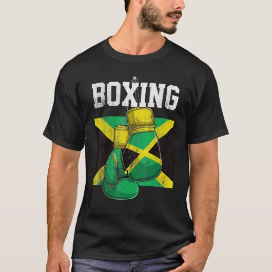 Jamaica Boxing Boxer Boxer Boxing Jamaikanische Fl T-Shirt (Vorderseite)